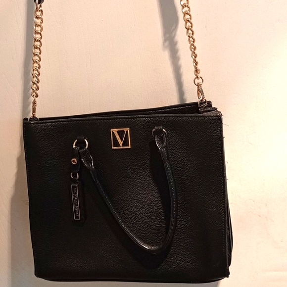 Vintage Victoria Secret Women's Black Canvas Crossbody, Handbag, Satchel bag. - Picture 7 of 9